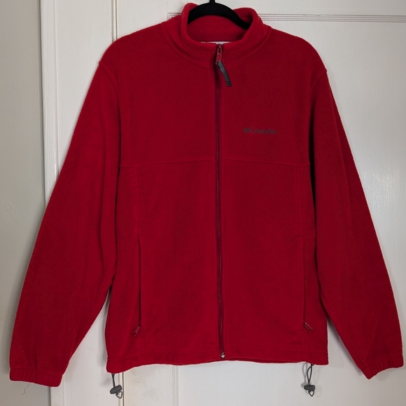 Columbia Men’s Red Fleece Full Zip Jacket Size M - Picture 1 of 4